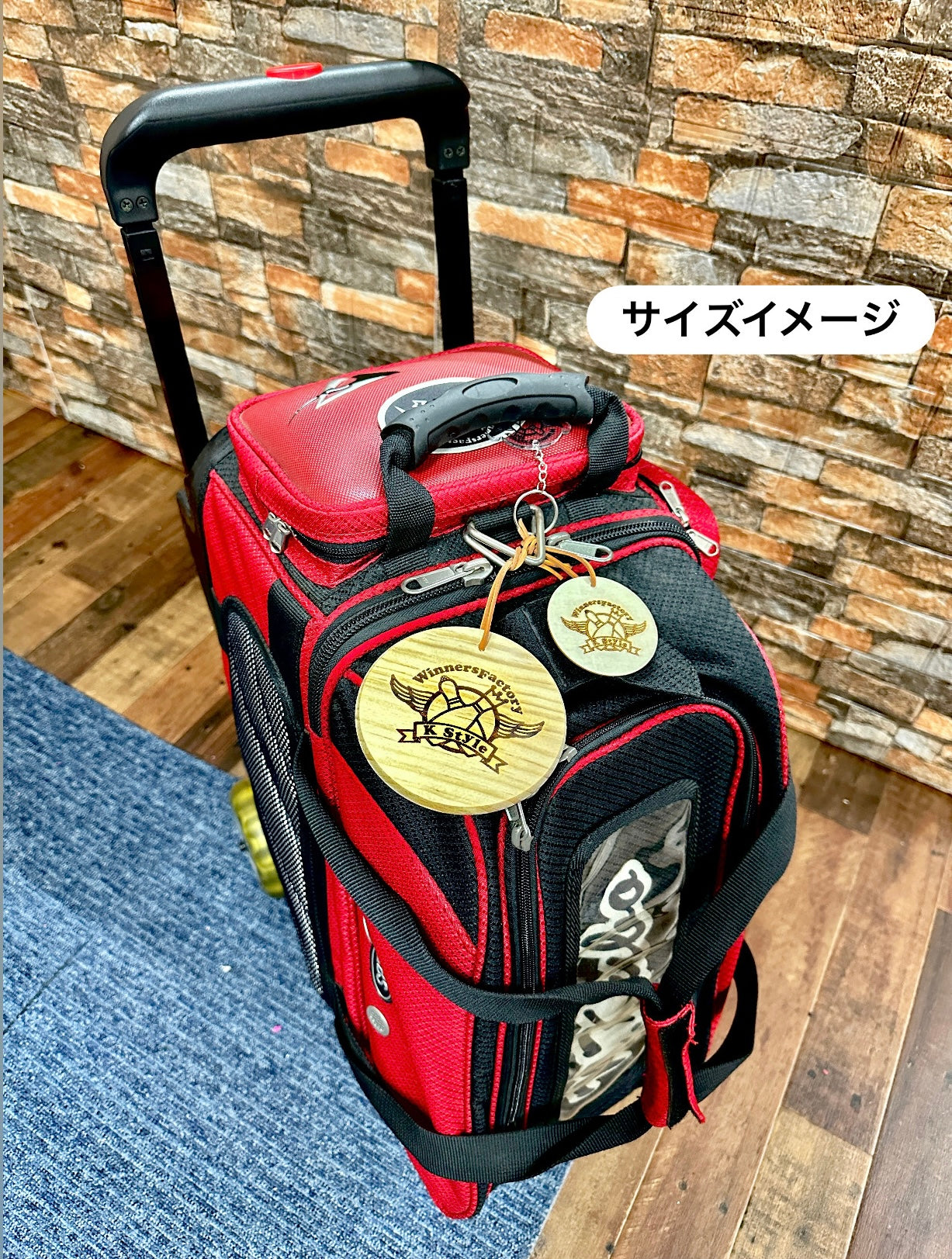 木製オリジナルイラストバックタグ（コースター） Bowling Proshop「K Style」