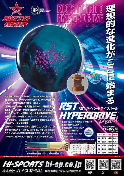 ＜予約商品＞ロトグリップ　RST ハイパードライブ・パール　ボウリングボール 「K Style」ボウリング専門店　プロショップ　ボウリングボール　ボウリング用品　通販　